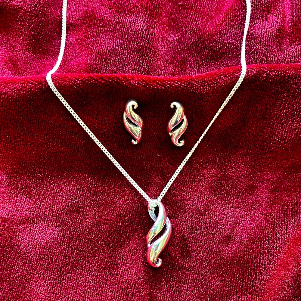 Sterling Silver Necklace and Earring Set